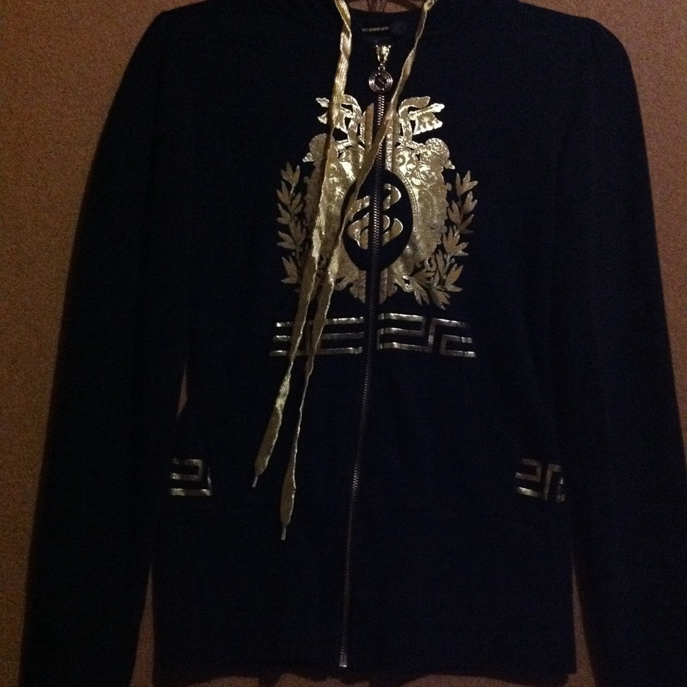Black and gold women hoodie size s SOLD